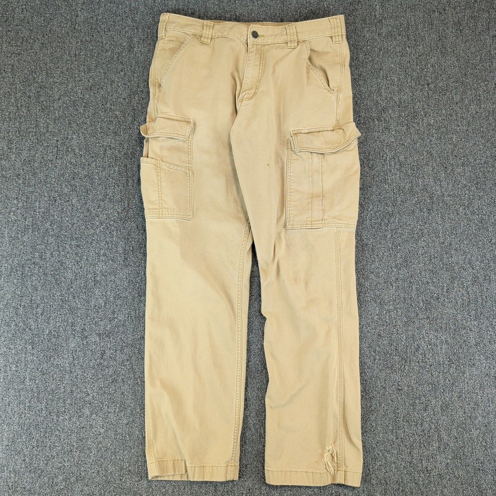Carhartt Mens Cargo Pants 33x32 Tan Cotton Canvas Relaxed Fit Workwear Gorpcore — photo 2